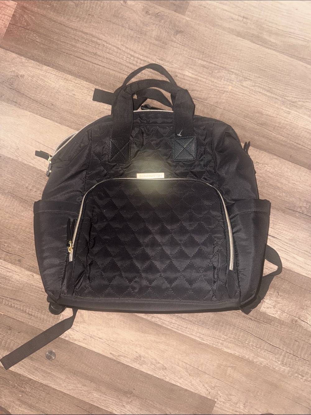 Black Quilted diaper  bag